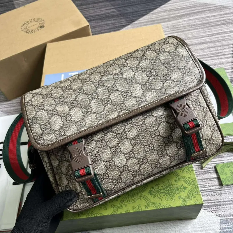 Gucci 760123 GG Messenger Bag Hnědá