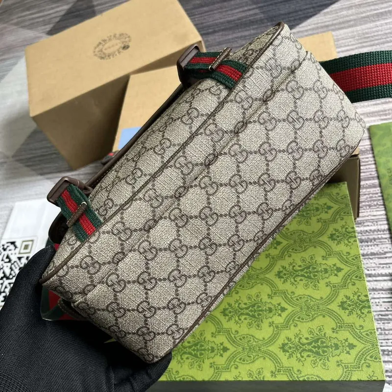 Gucci 760123 GG Messenger Bag Hnědá