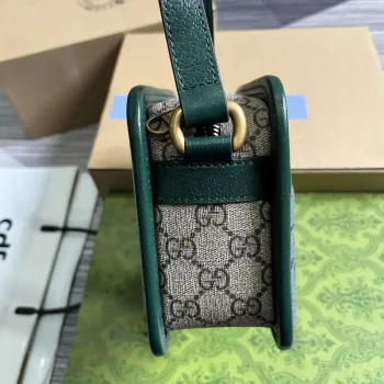Gucci 751914 Mini GG Canvas Mini Ramenní Taška Zelená