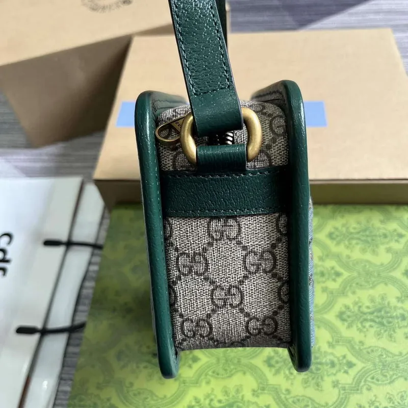 Gucci 751914 Mini GG Canvas Mini Ramenní Taška Zelená