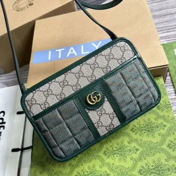 Gucci 751914 Mini GG Canvas Mini Ramenní Taška Zelená