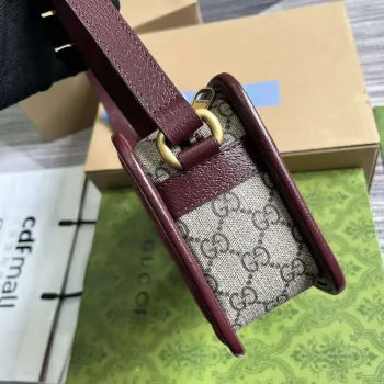 Gucci 751914 Mini GG Canvas Mini Ramenní Taška Červená
