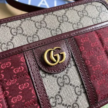 Gucci 751914 Mini GG Canvas Mini Ramenní Taška Červená