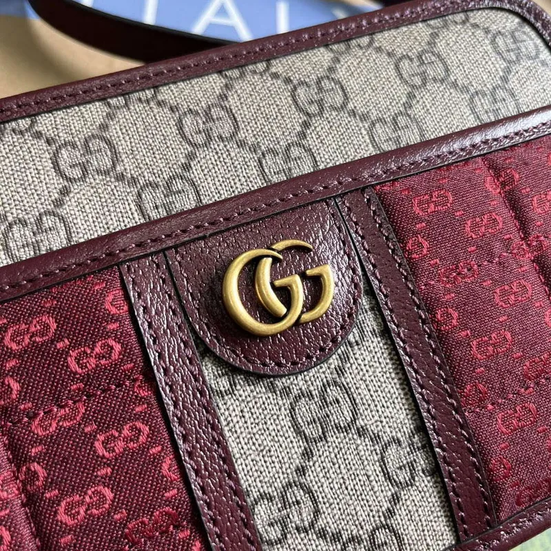Gucci 751914 Mini GG Canvas Mini Ramenní Taška Červená
