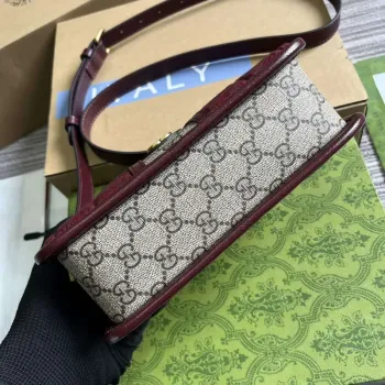 Gucci 751914 Mini GG Canvas Mini Ramenní Taška Červená