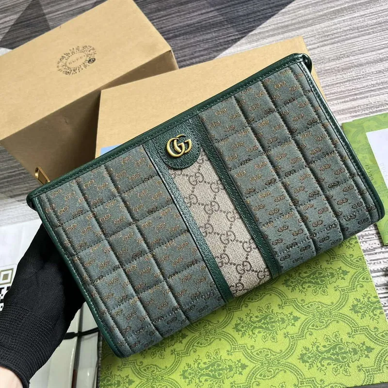 Gucci 751912 Mini GG Canvas Pouch Zelená