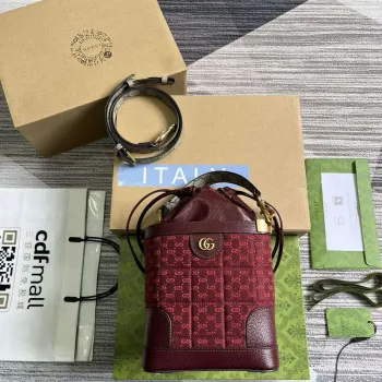 Gucci 752583 Ophidia GG Kbelík Taška Červená