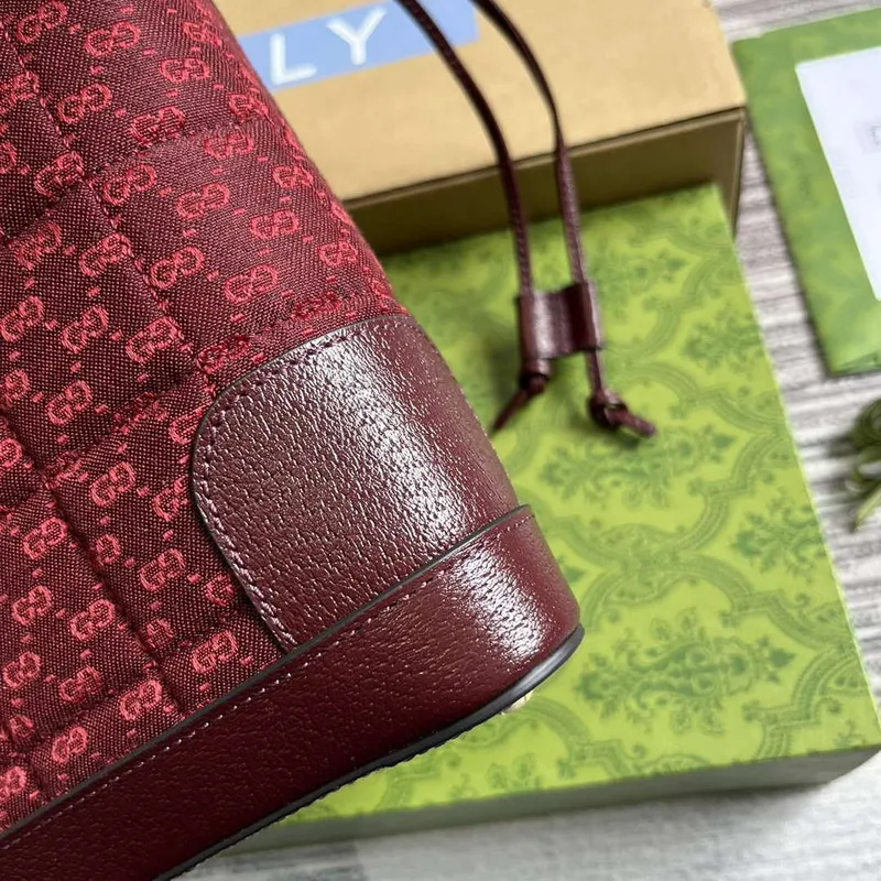 Gucci 752583 Ophidia GG Kbelík Taška Červená