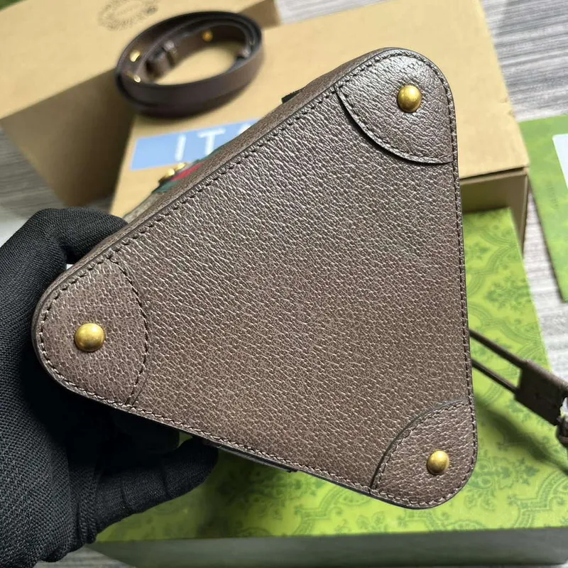 Gucci 752583 Ophidia GG Bucket Bag Hnědá