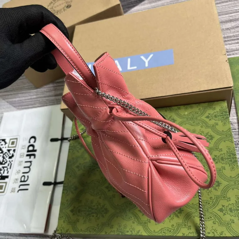 Gucci 760313 Gucci Blondie Mini Bucket Bag Růžová