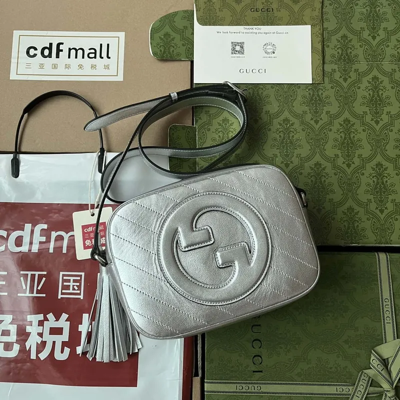 Gucci 742360 Gucci Blondie Malá Ramenní Taška Stříbrná