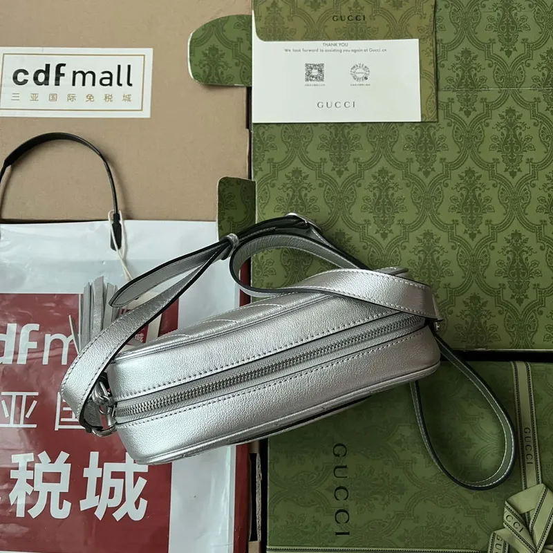 Gucci 742360 Gucci Blondie Malá Ramenní Taška Stříbrná