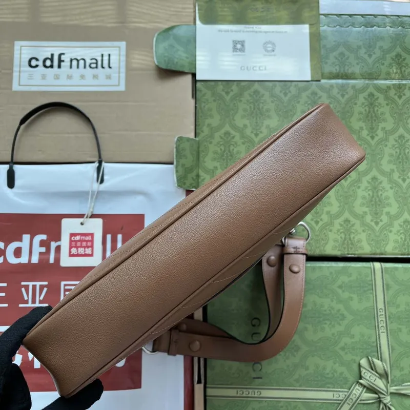 Gucci 751518 GG Blondie Malá taška přes rameno v hnědé kůži