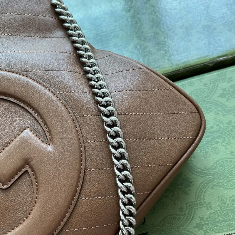 Gucci 751518 GG Blondie Malá taška přes rameno v hnědé kůži