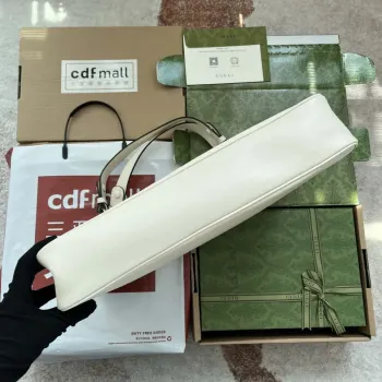 Gucci 751516 Blondie Medium Tote taška v bílé kůži