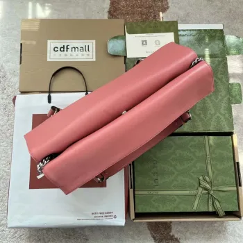 Gucci 751516 Blondie Medium Tote taška v růžové kůži