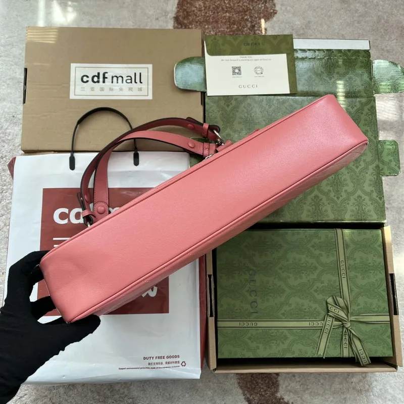 Gucci 751516 Blondie Medium Tote taška v růžové kůži