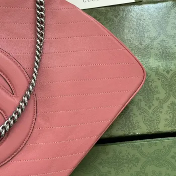Gucci 751516 Blondie Medium Tote taška v růžové kůži