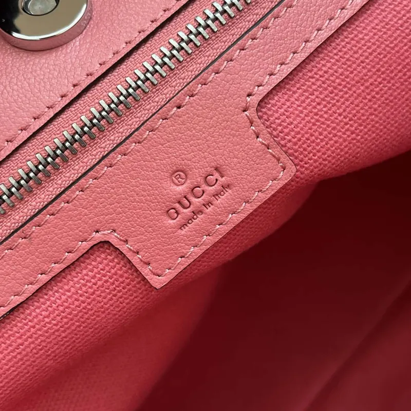 Gucci 751516 Blondie Medium Tote taška v růžové kůži
