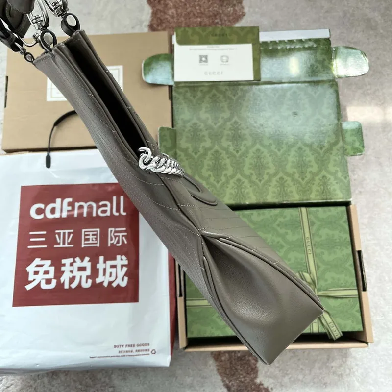 Gucci 751516 Blondie Medium Tote taška v drakově zelené kůži