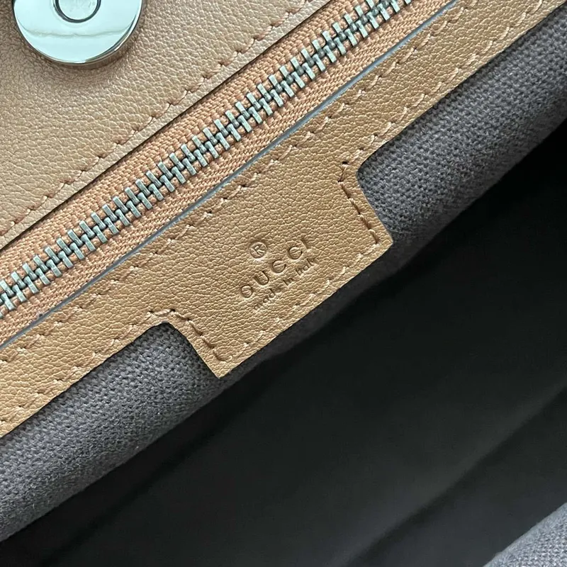 Gucci 751516 Blondie Medium Tote taška z hnědé kůže