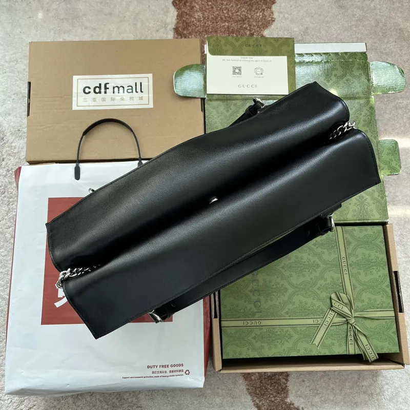 Gucci 751516 Blondie Medium Tote taška v černé kůži