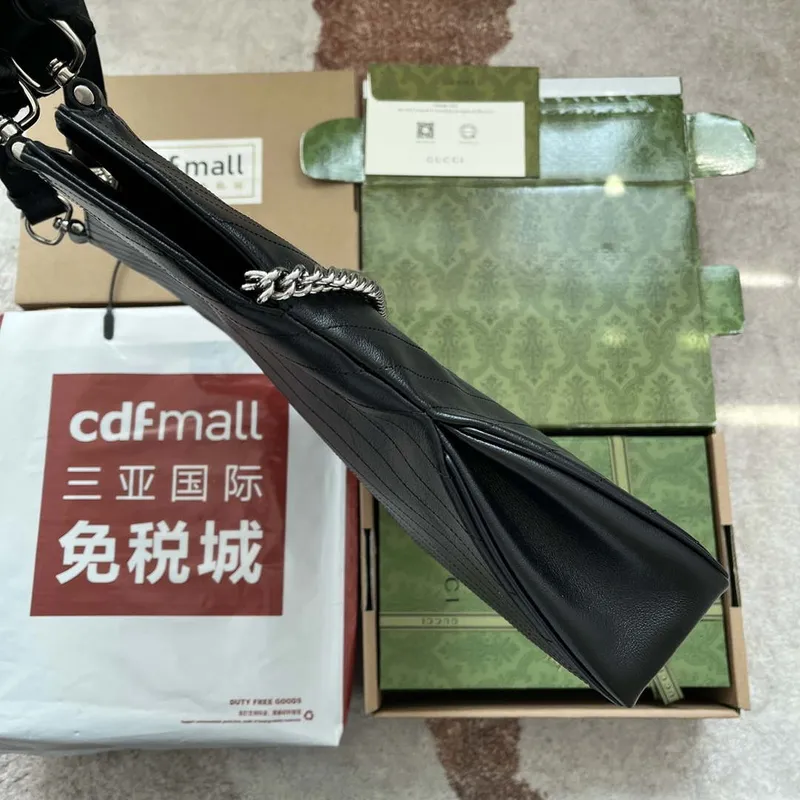 Gucci 751516 Blondie Medium Tote taška v černé kůži