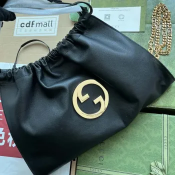 Gucci Deco střední taška GG 746210 v černé kůži