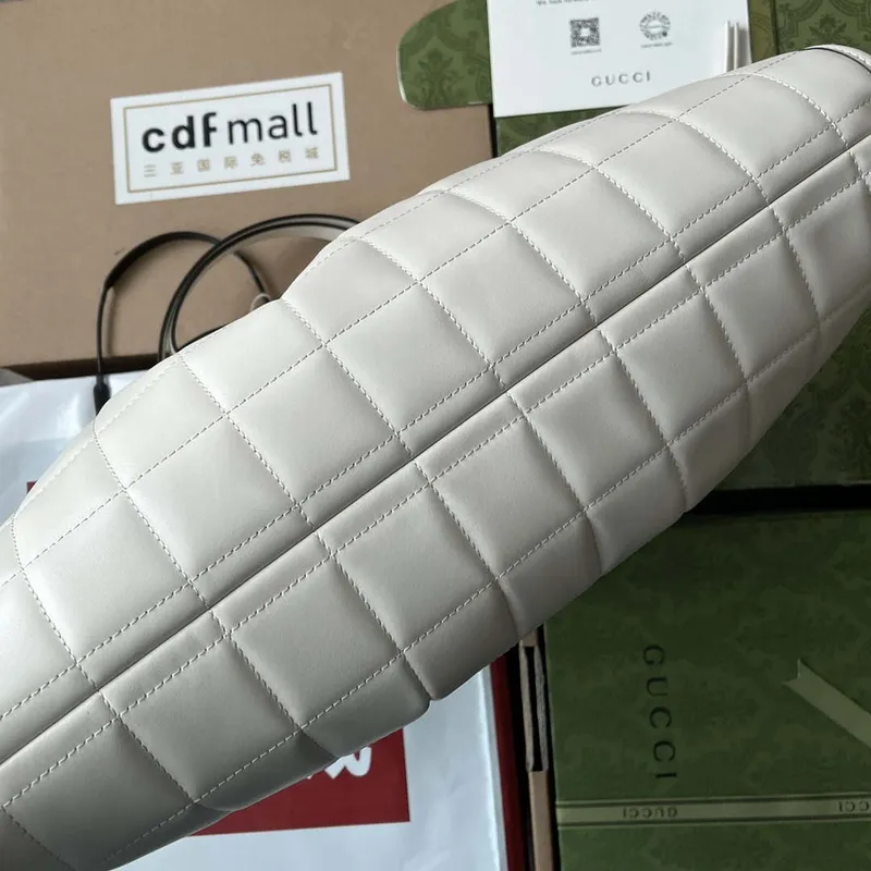 Gucci 746210 Gucci Deco střední taška přes rameno z bílé kůže