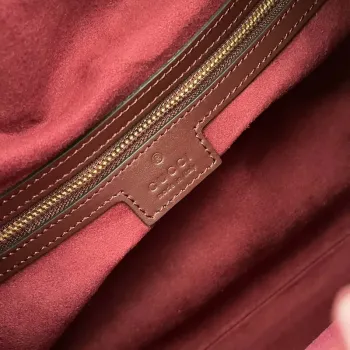 Gucci 746210 Gucci Deco střední taška přes rameno v vínově červené kůži