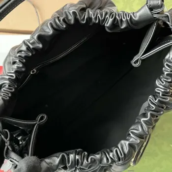 Gucci 746210 Gucci Deco střední taška přes rameno z černé kůže