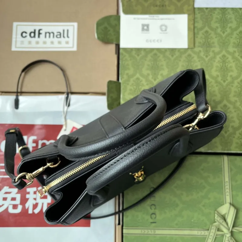 Gucci 727810 Jackie 1961 malá taška s přírodní strukturou v černé kůži