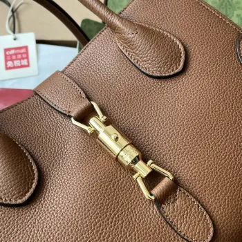 Gucci 727810 Jackie 1961 malá taška z přírodní kůže v hnědé barvě