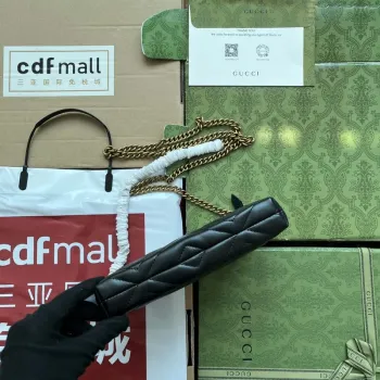 Gucci 443447 GG Marmmont peněženka s řetízkem černá kůže