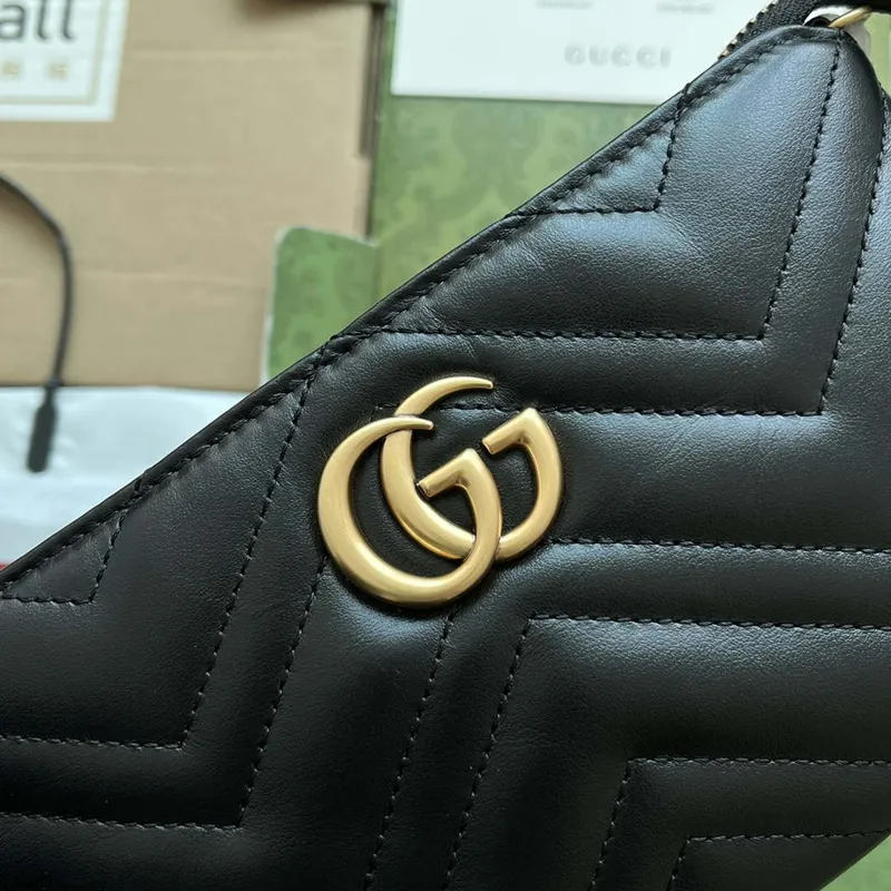 Gucci 443447 GG Marmmont peněženka s řetízkem černá kůže