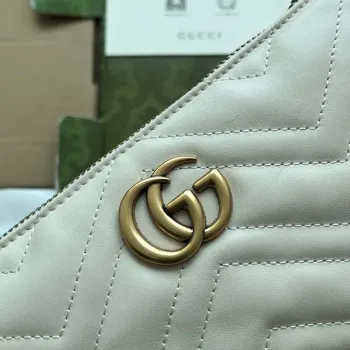 Gucci 443447 GG Marmmont peněženka s řetízkem Bílá kůže