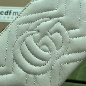 Gucci 443447 GG Marmmont peněženka s řetízkem Bílá kůže