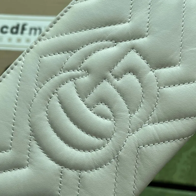 Gucci 443447 GG Marmmont peněženka s řetízkem Bílá kůže