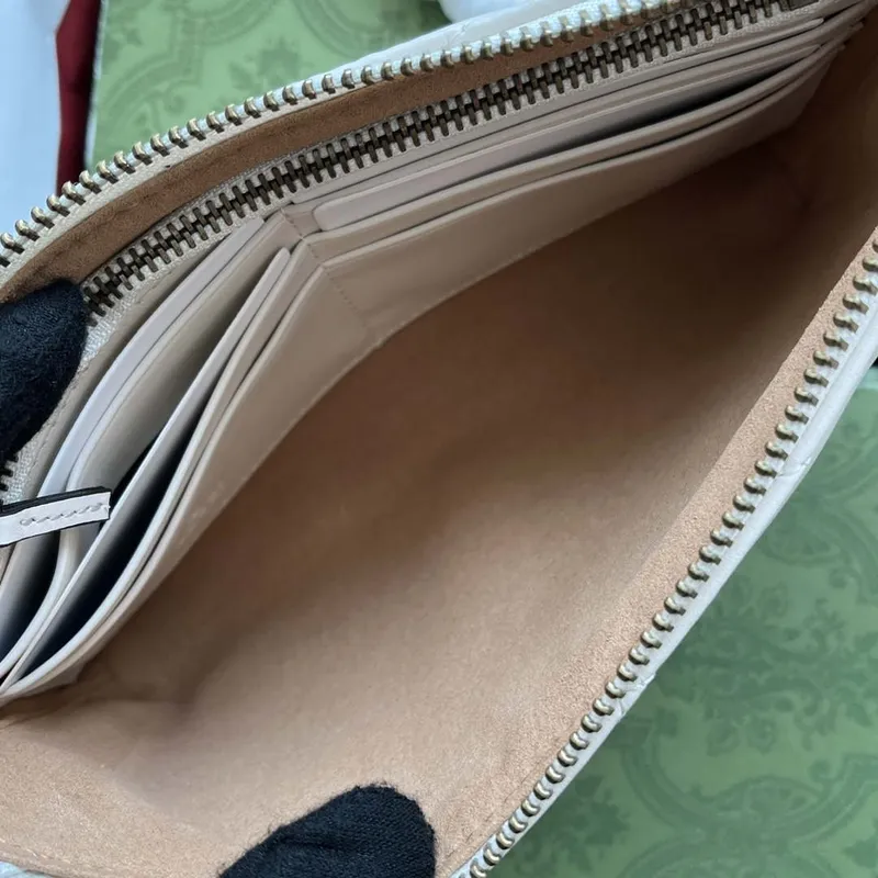 Gucci 443447 GG Marmmont peněženka s řetízkem Bílá kůže