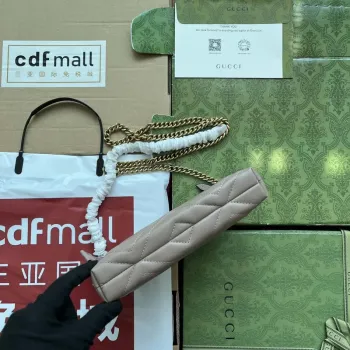 Gucci 443447 GG Marmmont peněženka s řetízkem Růžová kůže