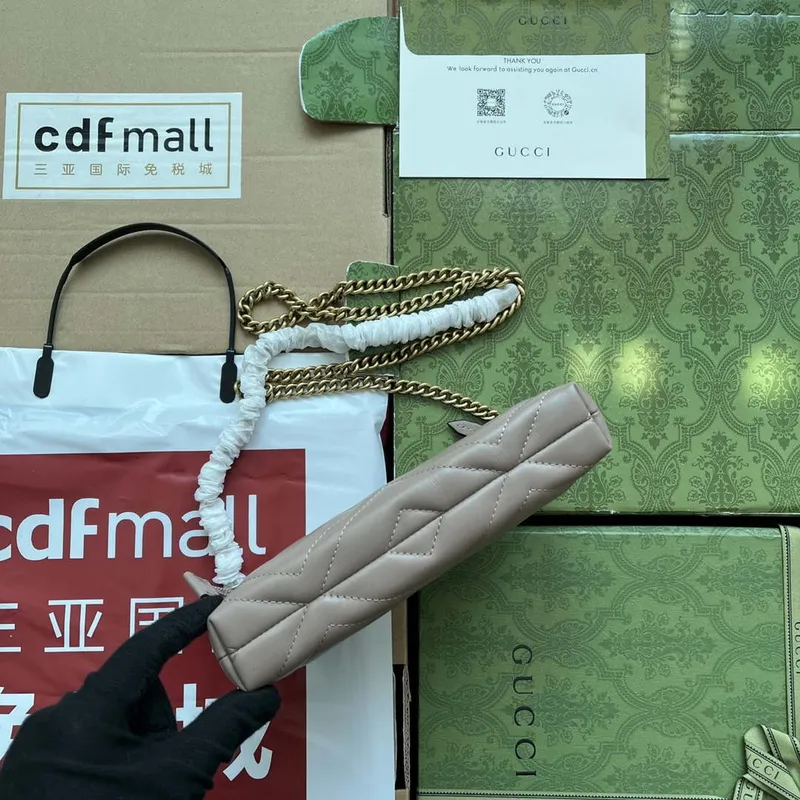 Gucci 443447 GG Marmmont peněženka s řetízkem Růžová kůže