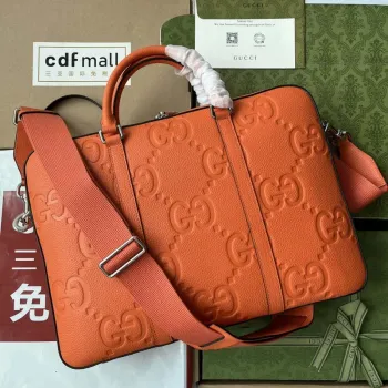 Gucci 658573 Pánská taška na dokumenty Jumbo GG Oranžová