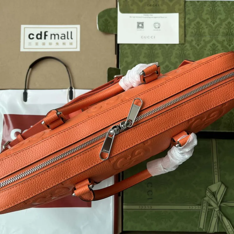 Gucci 658573 Pánská taška na dokumenty Jumbo GG Oranžová