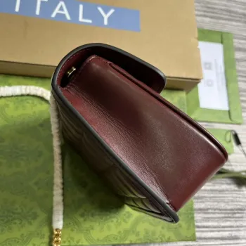 Gucci 741457 Gucci Deco Mini Kabelka přes rameno Vínově červená