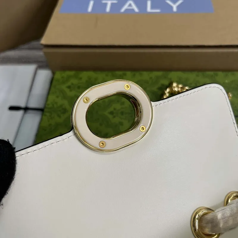 Gucci 741457 Gucci Deco Mini Ramenní Taška Bílá