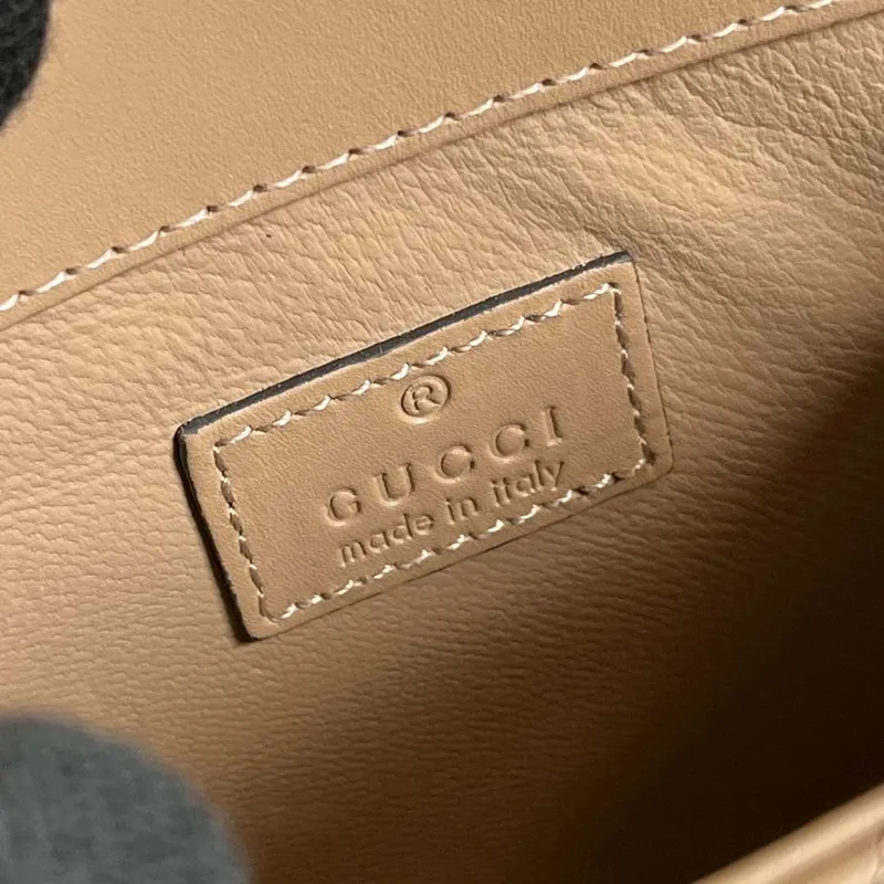 Gucci 741457 Gucci Deco Mini Ramenní Taška Růžová Béžová