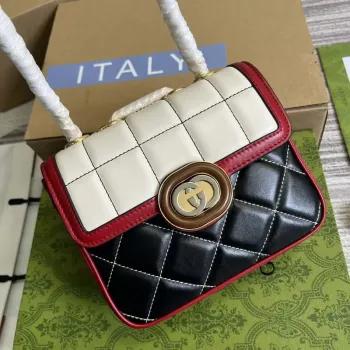 Gucci 741457 Gucci Deco Mini Ramenní Taška Červená&bílá