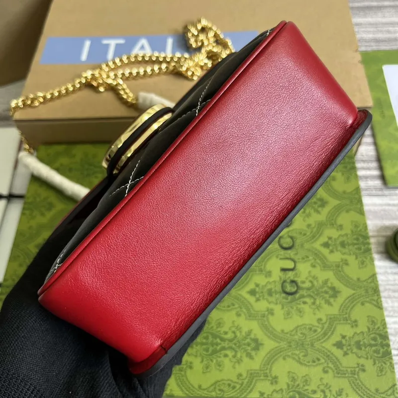 Gucci 741457 Gucci Deco Mini Ramenní Taška Červená&bílá