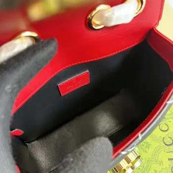 Gucci 741457 Gucci Deco Mini Ramenní Taška Červená&bílá