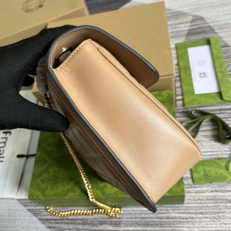 Gucci 740834 GG Deco Malá Ramenní Taška Meruňková